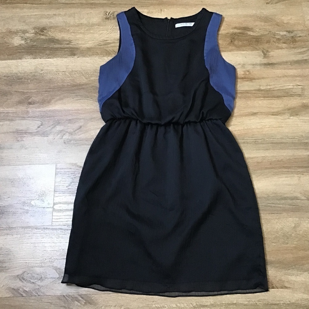 MARC New York Andrew Dress Size 10 Sleeveless Color Block Black Blue Mini